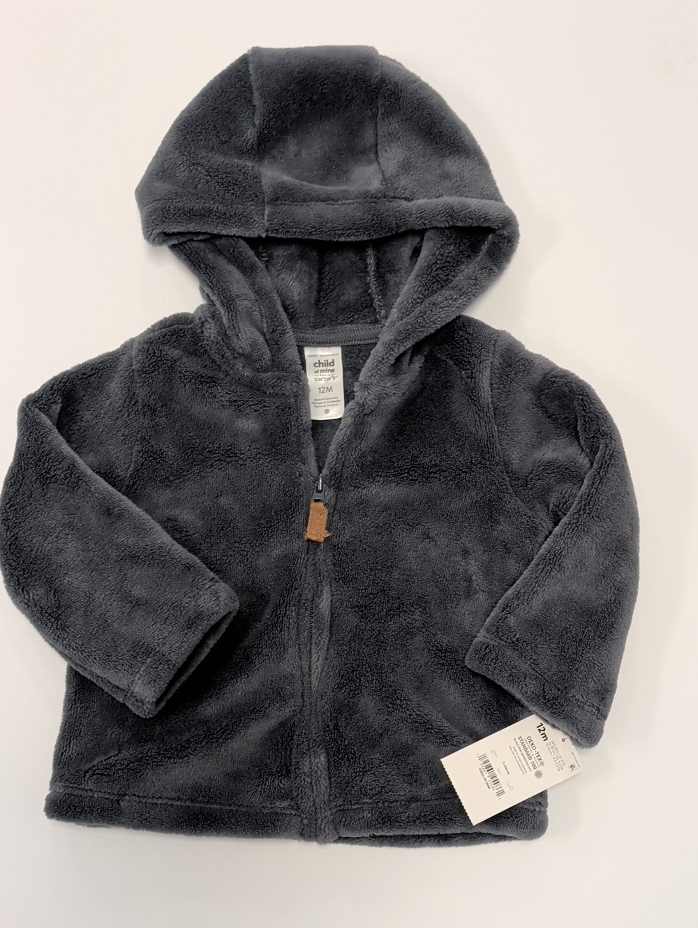 Child of Mine Plush Hooded Jacket in Charcoal